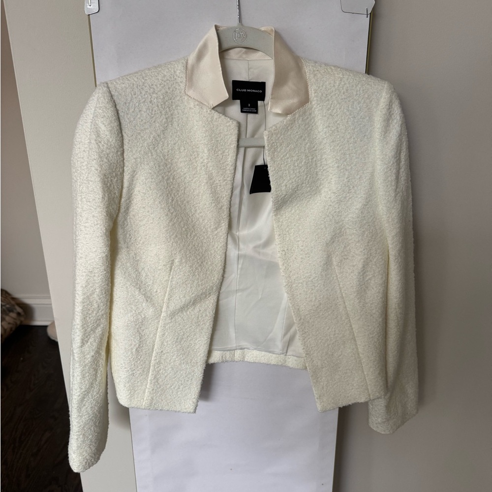 Club Monaco Cream Textured Blazer